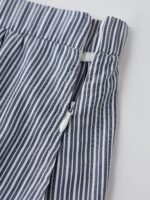 Striped Poplin High Rise Umbrella Midi Skirt with Pockets - Image 6