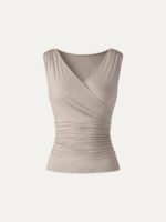 CoolTouch Surplice Neck Gathered Waist Top - Image 7