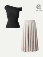 2Pcs Set Multi-wear Bra Top & Volume Skirt with Pockets - Image 10