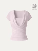 Smoothing Cowl Neck Ruched Bra Top - Image 8