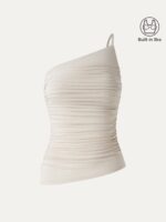 SkinKiss Ruched One Shoulder Asymmetrical Bra Top - Image 7