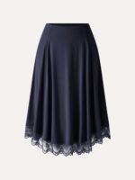 Lace Trim Midi Circle Flare Skirt - Image 11