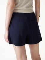 Stretch Ponte Pleated Wide Leg Shorts - Image 4