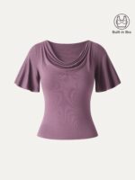 CoolTouch Cowl Neck Flutter Sleeve Bra Top - Image 9