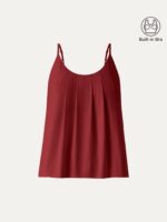 U-Neck Pleated Spaghetti Bra Tank - Image 10
