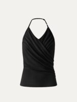 Modal Halter Neck Surplice Ruched Bandless Bra Top - Image 16