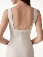 SkinKiss Boatneck Open-Back Flowy Midi Bra Dress - Image 6