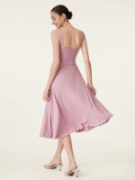 Square Neck Flowy New Airy Bra Midi Dress - Image 7