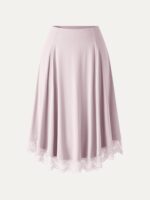 Lace Trim Midi Circle Flare Skirt - Image 9