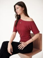 CoolTouch Relaxed Short Sleeve Ruched Top