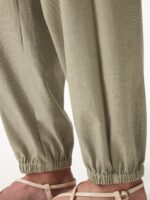 Linen-like High-Rise Balloon Jogger Pants with Pockets - Image 4