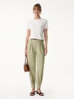 2Pcs Set Stand Collar V-Neck Top & Wrinkle-Resistant Tapered Pant - Image 5