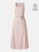Linen Blend U-Neck Maxi Dress with Pockets - Image 6