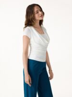 Smoothing Cowl Neck Ruched Bra Top - Image 3