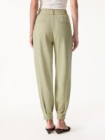 2Pcs Set Stand Collar V-Neck Top & Wrinkle-Resistant Tapered Pant - Image 6